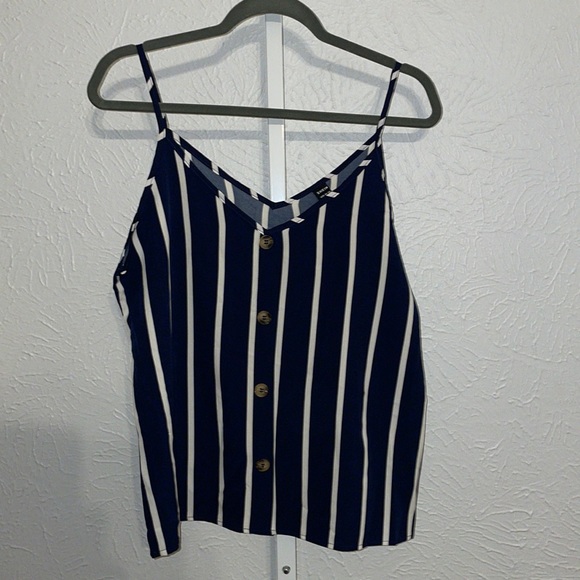 SHEIN Tops - Shein Blue and White Stripes Large